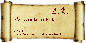 Lövenstein Kitti névjegykártya