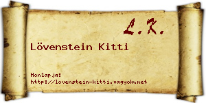 Lövenstein Kitti névjegykártya